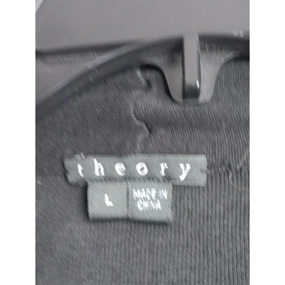 Theory Black Silk Blend Long Open Cardigan - Picture 2 of 4